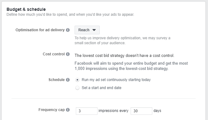 schedule ad frequency